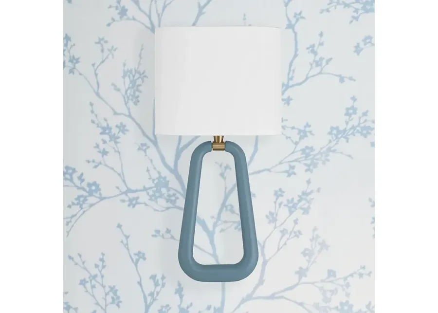 Jori 2 Light Aged Brass + Blue Sconce