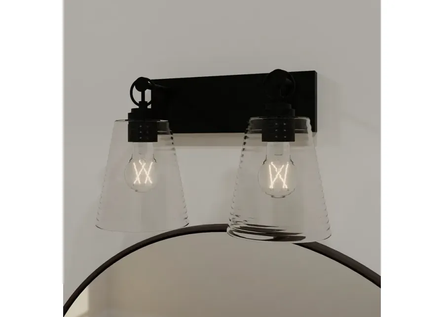Dacosta 2-Light Earth Black Bath Light-black
