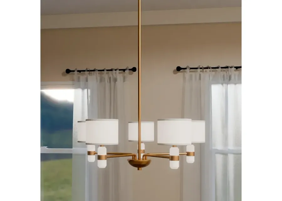Quoizel Kimberly 30" Wide 5-Light Brushed Weathered Brass Chandelier-gold