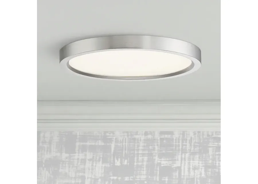 Quoizel Outskirt 11" Wide Brushed Nickel LED Ceiling Light-silver