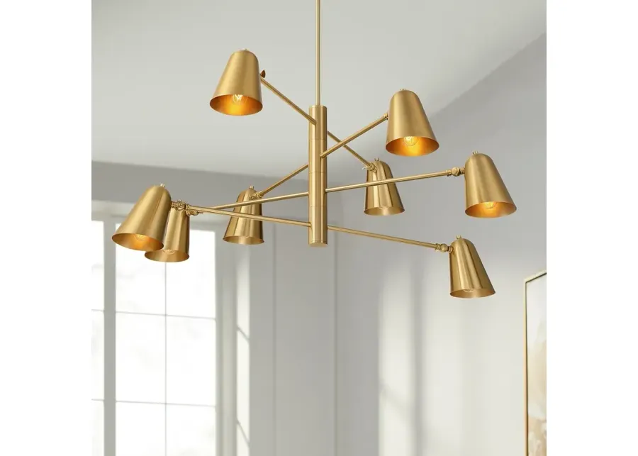 Possini Euro Meyers 41" Wide Warm Brass 8-Light Chandelier-gold