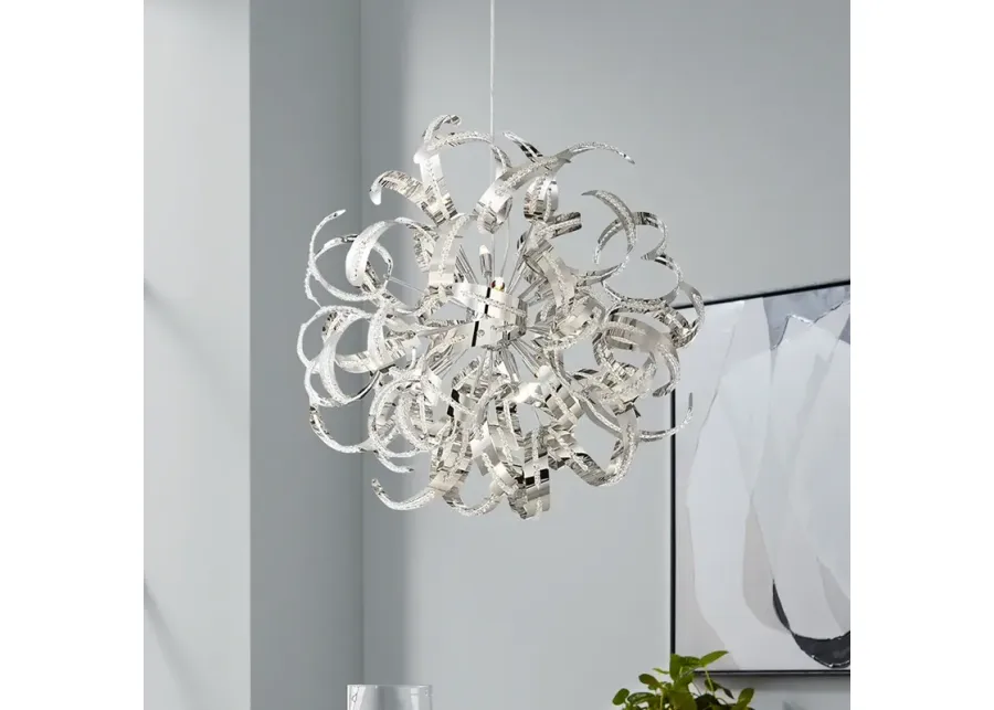Quoizel Ribbons 23" Wide Crystal Chrome 12-Light Chandelier-silver