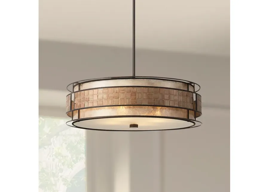 Quoizel Laguna 22"W Renaissance Copper Drum Pendant Light-brown