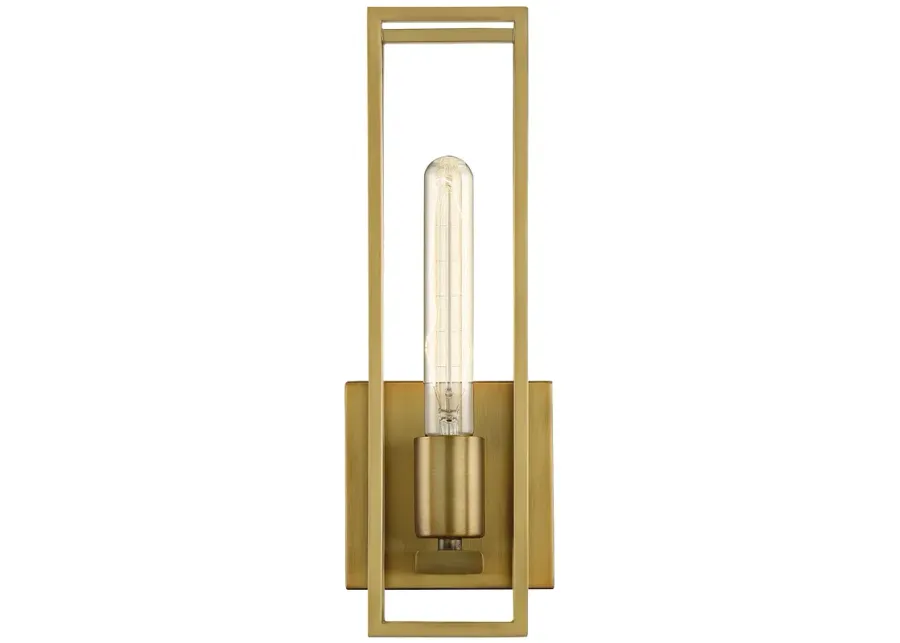 Quoizel Leighton 13 3/4" High Weathered Brass Wall Sconce-gold