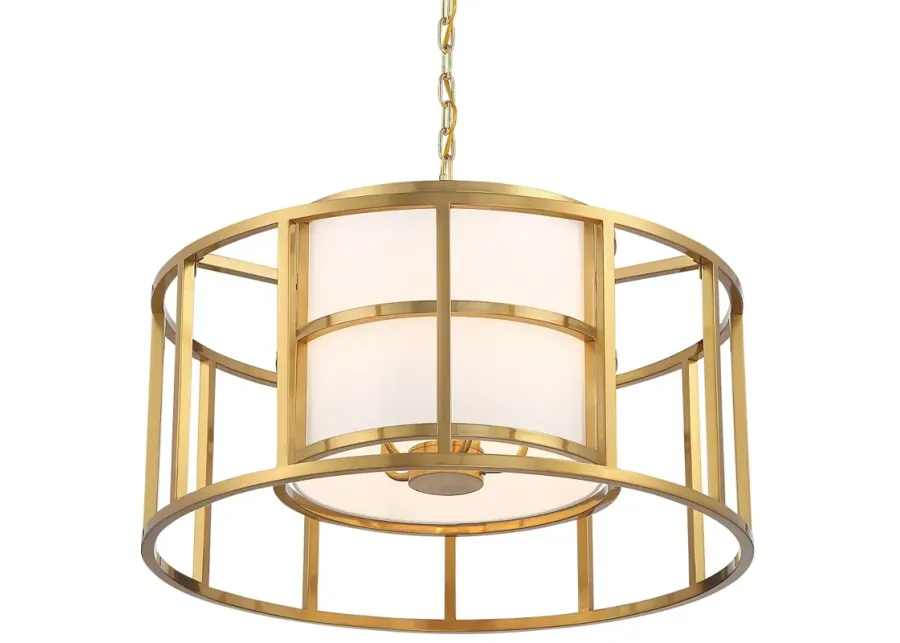 Crystorama Hulton 25" Wide Luxe Gold Metal 5-Light Pendant-gold