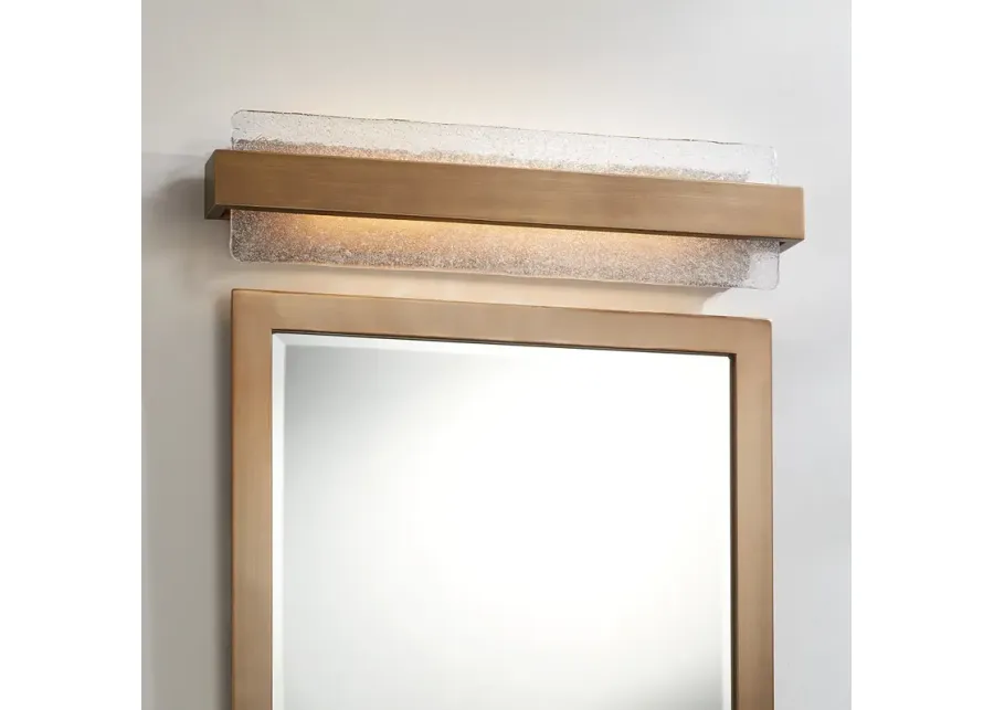 Possini Euro Cascadia 23 1/2" Wide Brass and Glass LED Bath Light-gold