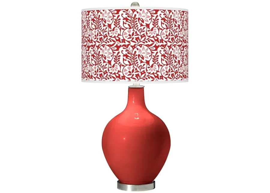 Color Plus Ovo 28 1/2" Gardenia Shade Cherry Tomato Red Table Lamp-pink
