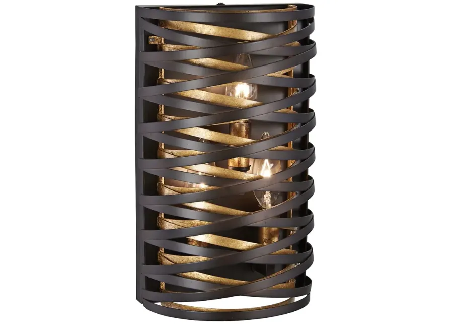 Minka Lavery Vortic Flow 12" High Dark Bronze Wall Sconce-brown