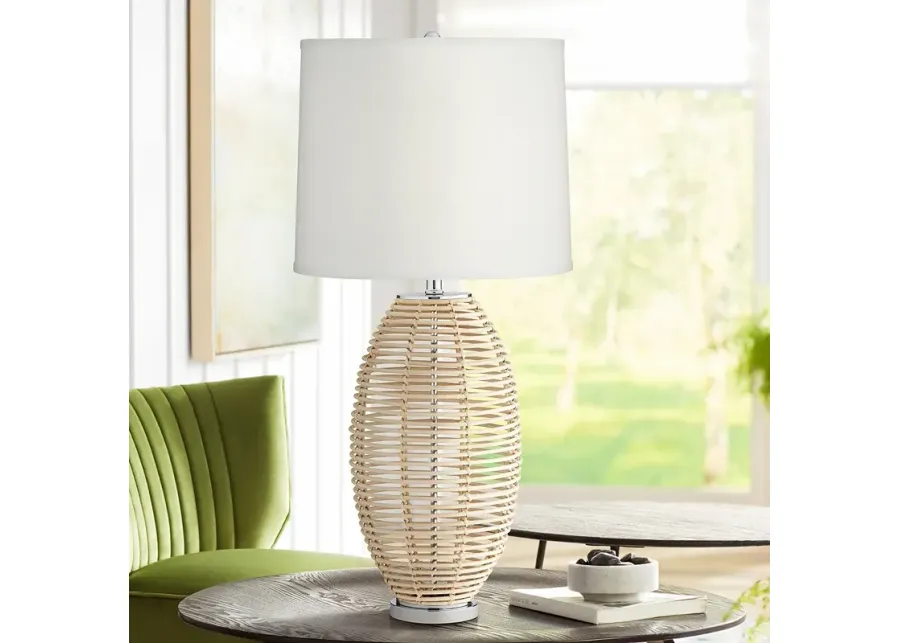 Pacific Coast Lighting Knoll 33" Natural Rattan Basket Table Lamp