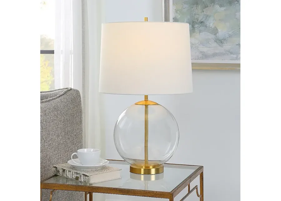 Noble Park Aransas Clear Glass and Gold Accent Table Lamp-gold
