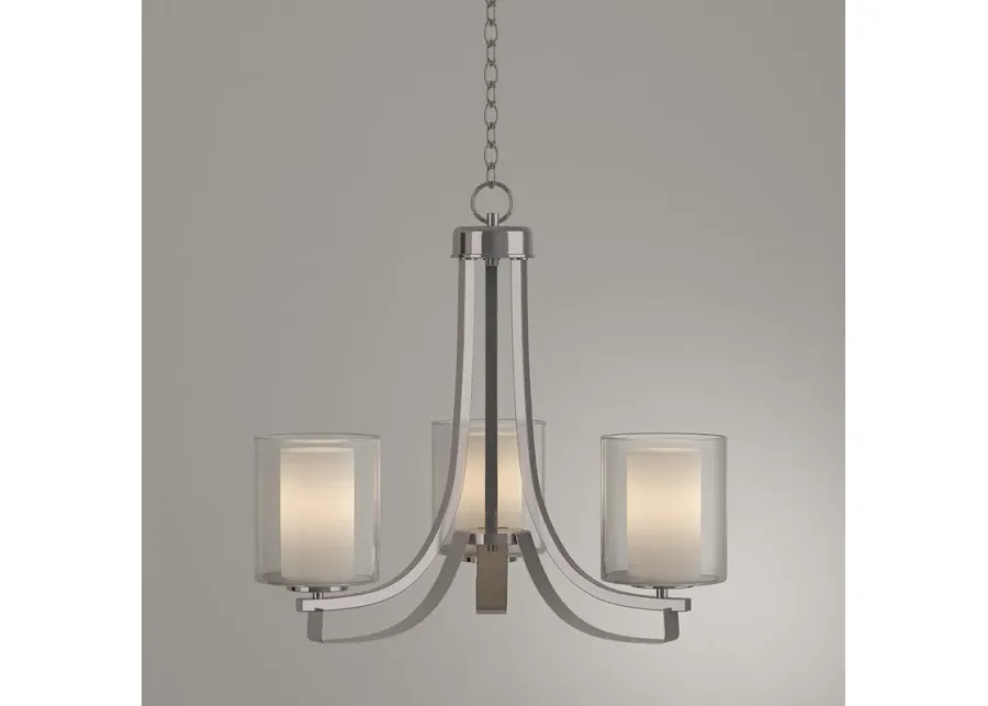 Minka Parsons Studio 18" Wide Brushed Nickel 3-Light Chandelier-silver
