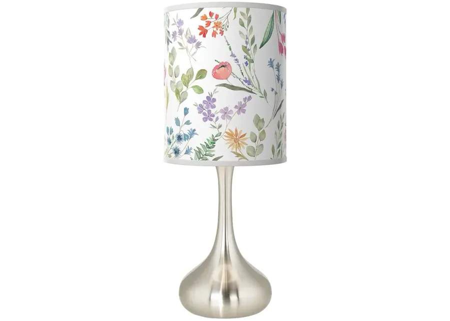 Spring's Joy Giclee Droplet Table Lamp-silver