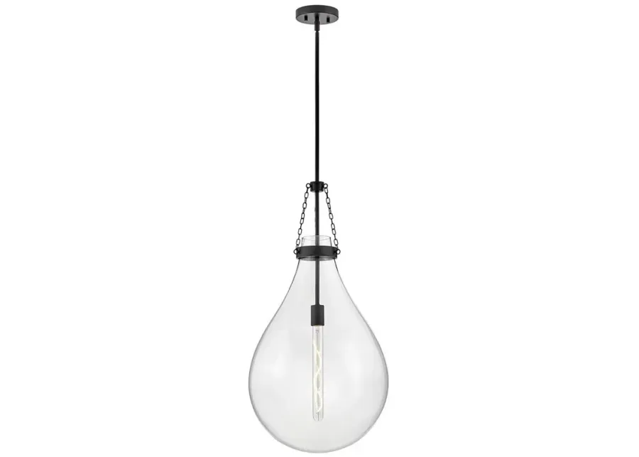 Hinkley Eloise 16" Wide Black Teardrop Pendant Light-black