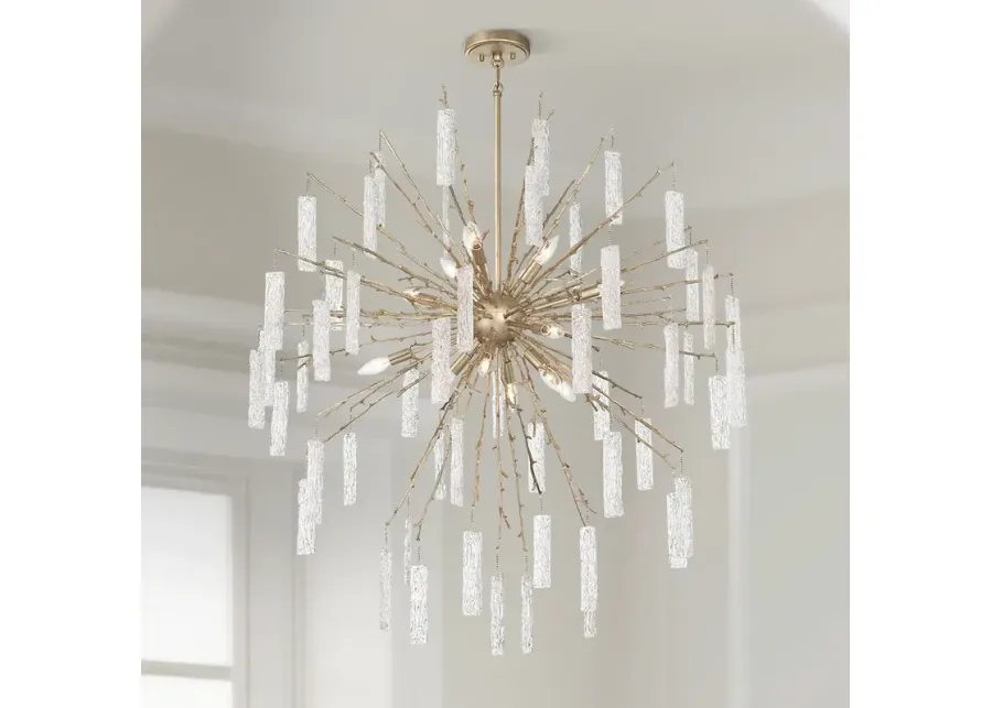 Possini Euro Madeleine 40" Wide Brass 14-Light Rain Modern Chandelier-gold