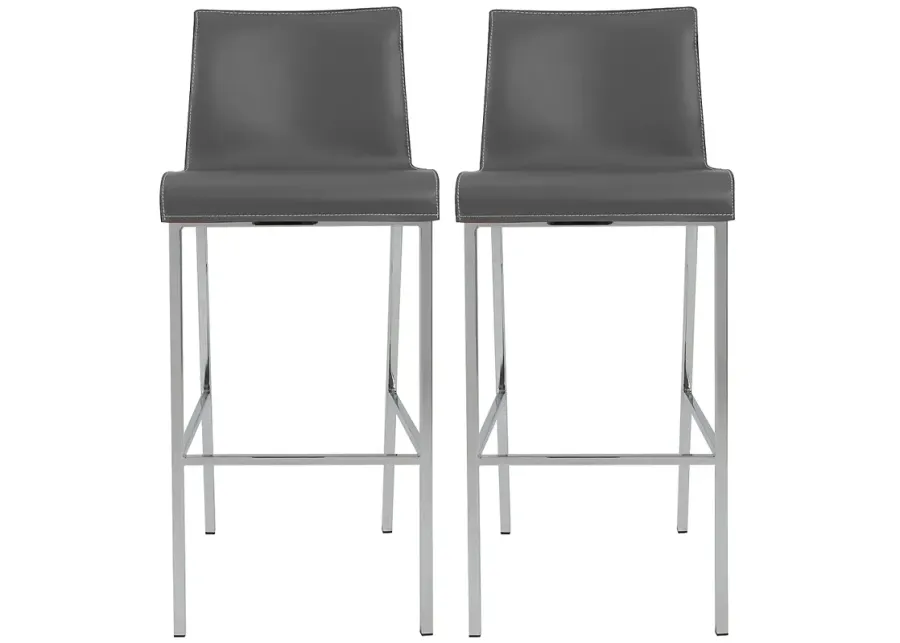 Cam Gray Bonded Leather Bar Stool Set of 2-gray 1 83842-cam-gray-bonded-leather-bar-stool-set-of-2-gray-1.webp