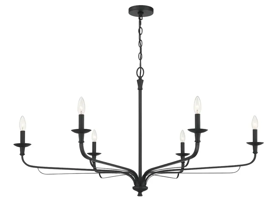 Minka-Lavery Velena 6-Light 47.25-in Dark Matte Black Indoor Chandelier-black