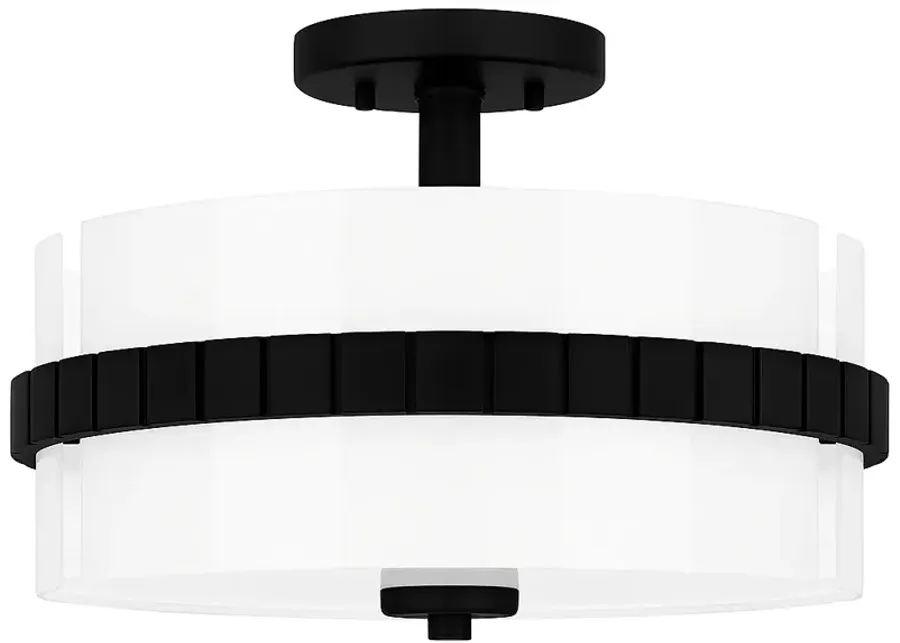 Baud 2-Light Matte Black Semi-Flush Mount-black