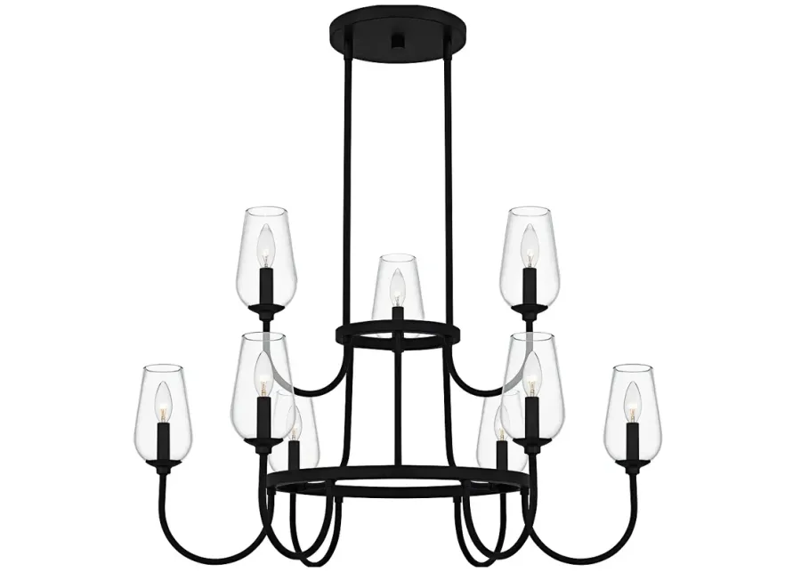 Viscount 9-Light Matte Black Chandelier-black