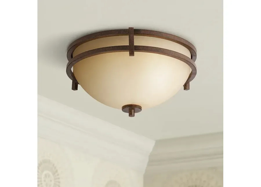 Franklin Iron Oak Valley 15" Scavo Glass Flush Mount Ceiling Light-brown 1 84081-franklin-iron-oak-valley-15-scavo-glass-flush-mount-ceiling-light-brown-1.webp