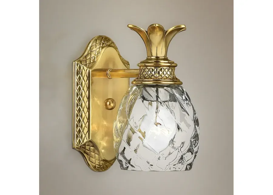 Hinkley Anana Plantation 8 3/4" Pineapple Glass and Brass Wall Sconce-gold
