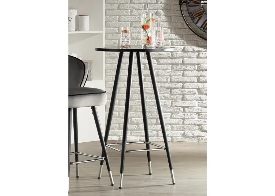 Elba 40 1/2" High Black and Chrome Pub Table-silver