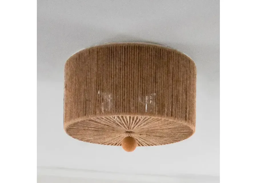 Crystorama Jessa 16" Wide Natural Jute Rope Ceiling Light-silver