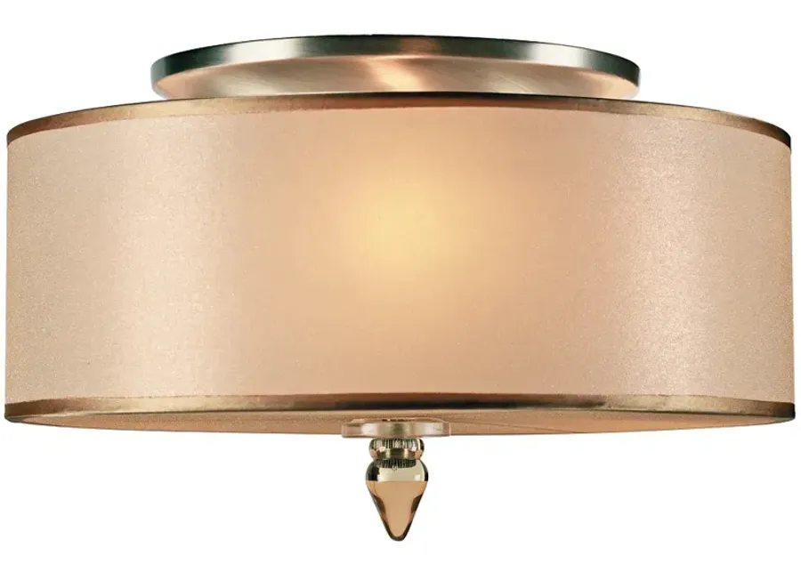 Crystorama Luxo 14" Wide Antique Brass Drum Ceiling Light-gold
