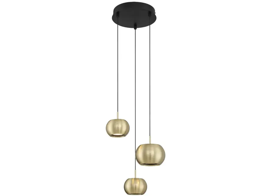 George Kovacs Halo LED Coal and Brushed Gold Mini Pendant-black