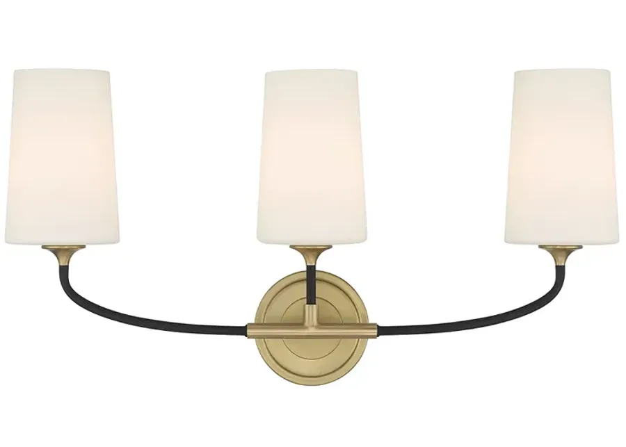 Niles 3 Light Black Forged + Modern Gold Bathroom Vanity-gold