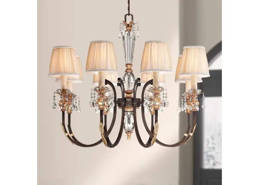 Metropolitan Bella Cristallo 35" Wide Bronze and Crystal Chandelier-brown