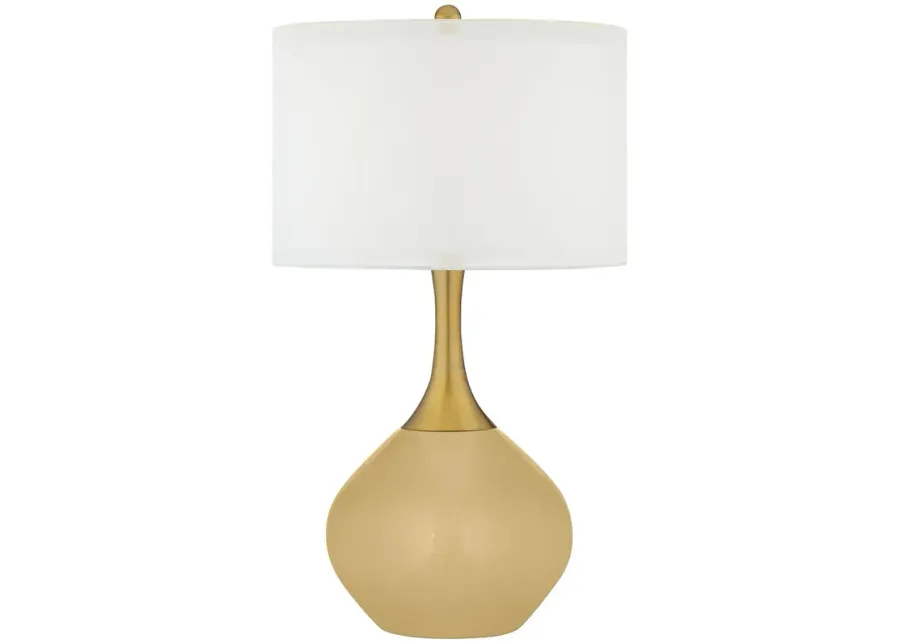 Color Plus Nickki Brass 30 1/2" High Modern Humble Gold Table Lamp-gold