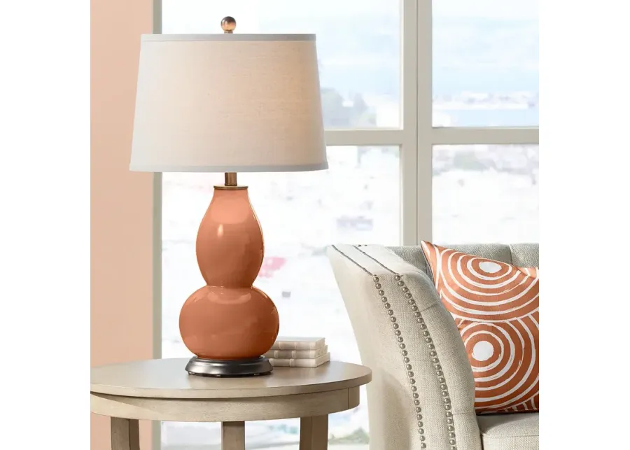 Color Plus Double Gourd 28 3/4" Baked Clay Brown Table Lamp-brown