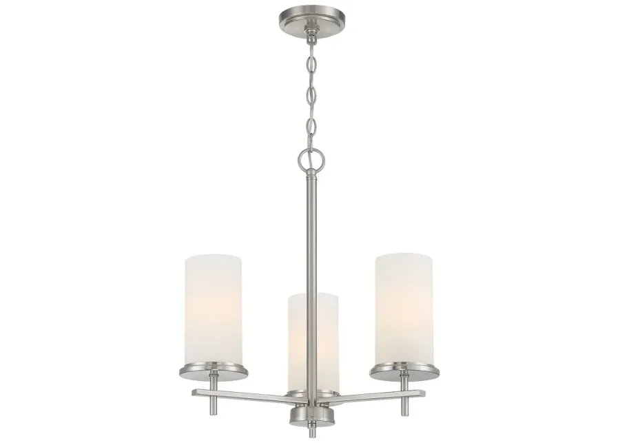 HAISLEY - 3 LIGHT CHANDELIER-silver