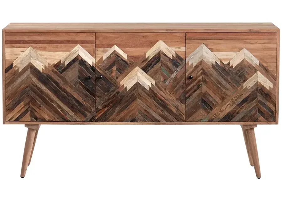 Crestview Collection Sierra Nevada Wooden Three-Door Sideboard-brown