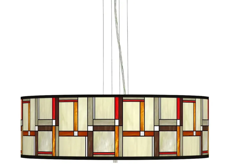 Modern Squares Giclee 24" Wide 4-Light Pendant Chandelier-24