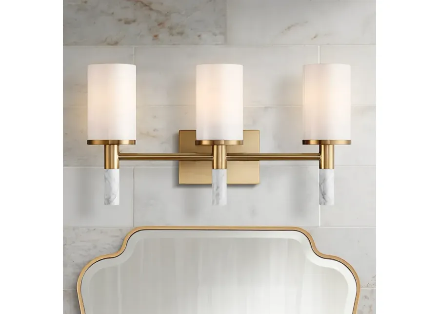 Possini Euro Lucius 21 3/4" Wide Soft Gold 3-Light Bath Light-gold