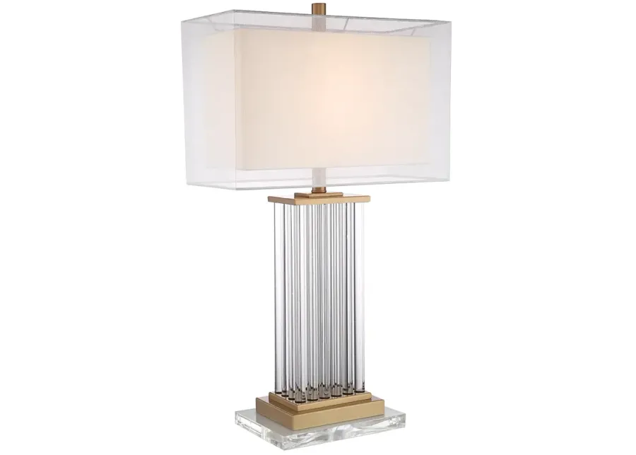 Vienna Full Spectrum Darcia 29" Clear Glass Lamp with Acrylic Riser