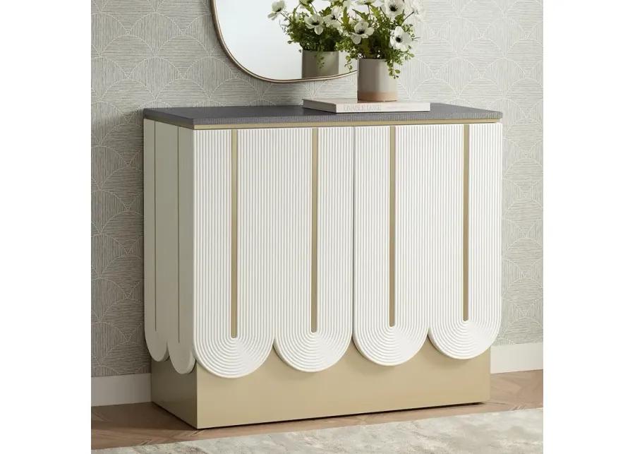 Leo 39 1/2" Wide White and Gray 2-Door Accent Chest-gold