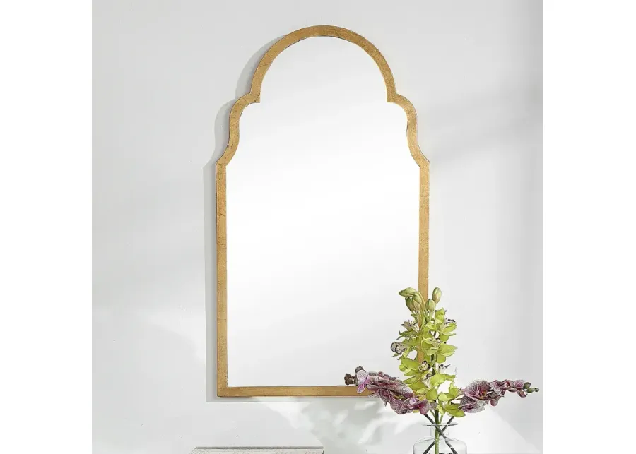 Noble Park Quinn Gold 21" x 37" Arch Top Wall Mirror-gold
