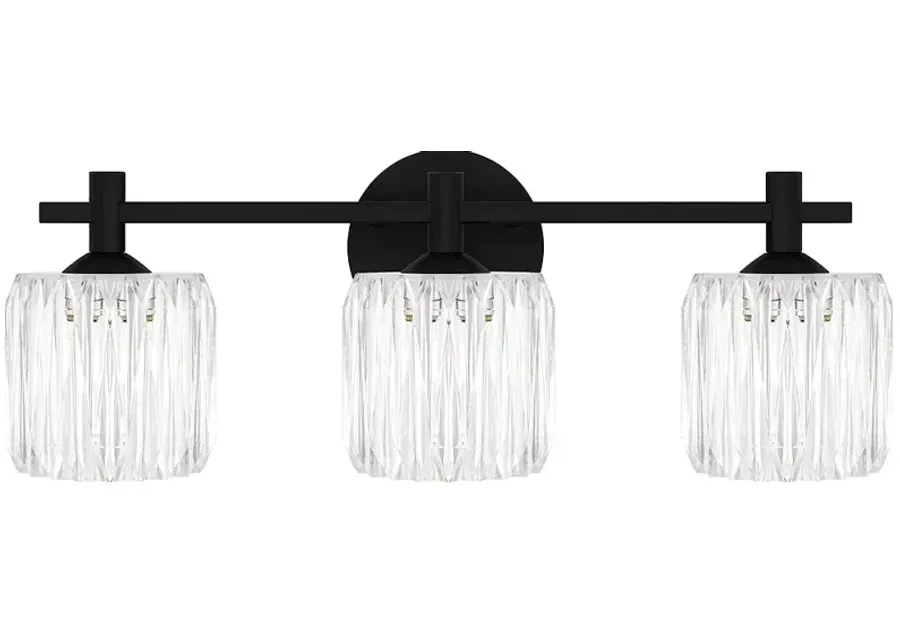 Spade 3-Light Matte Black Bath Light-black