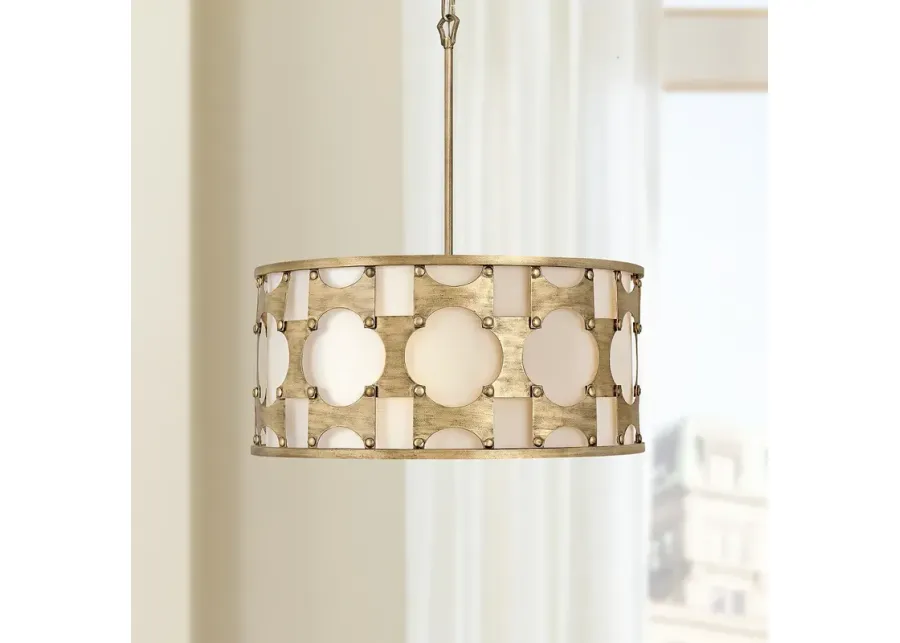 Hinkley Carter 21" Wide Burnished Gold Drum Pendant Light-gold