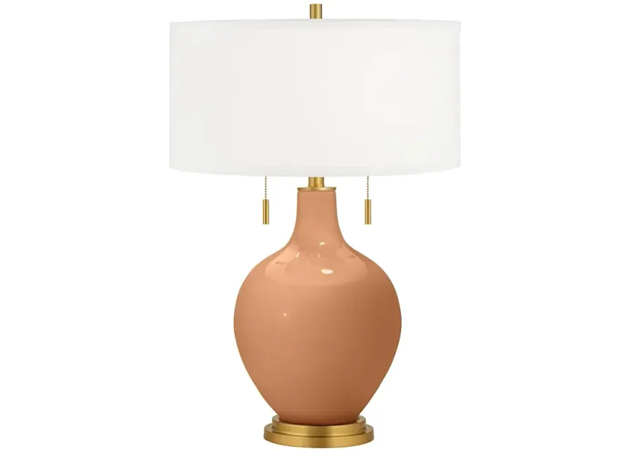 Color Plus Toby Brass 28" High Burnt Almond Table Lamp