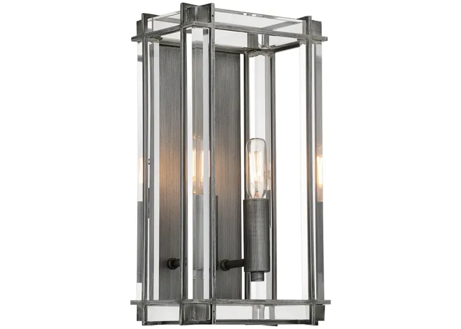 Minka Langen Square 7 1/2" Wide Modern Antique Nickel Wall Light-silver