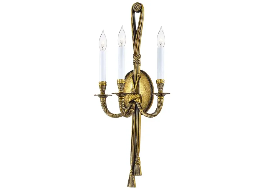 Metropolitan 3-Light 11.25-in Antique Gold Indoor Wall Sconce