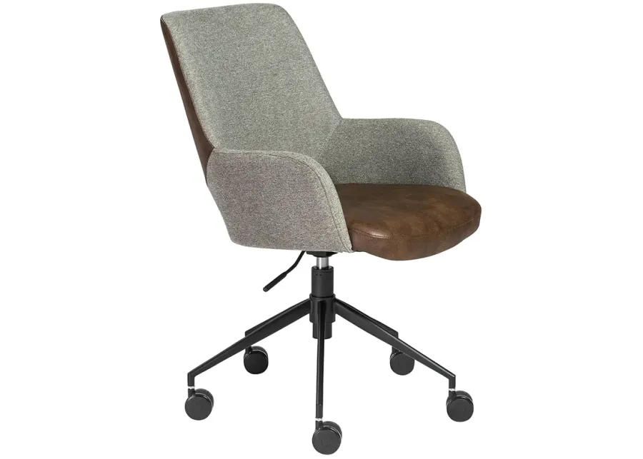 Desi Gray and Light Brown Adjustable Tilt Office Chair-gray