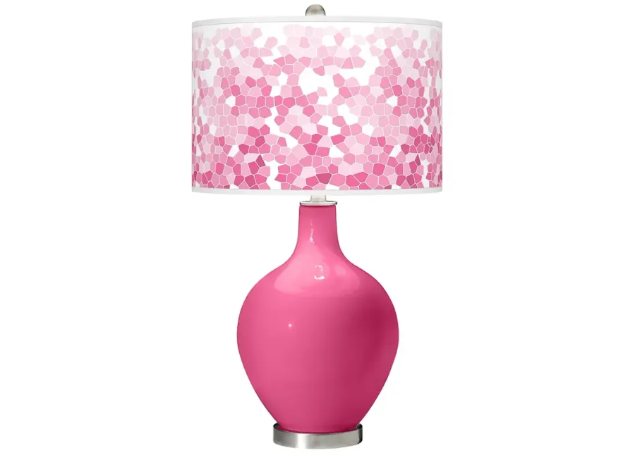 Color Plus Ovo 28 1/2" High Mosaic Shade Blossom Pink Table Lamp-pink