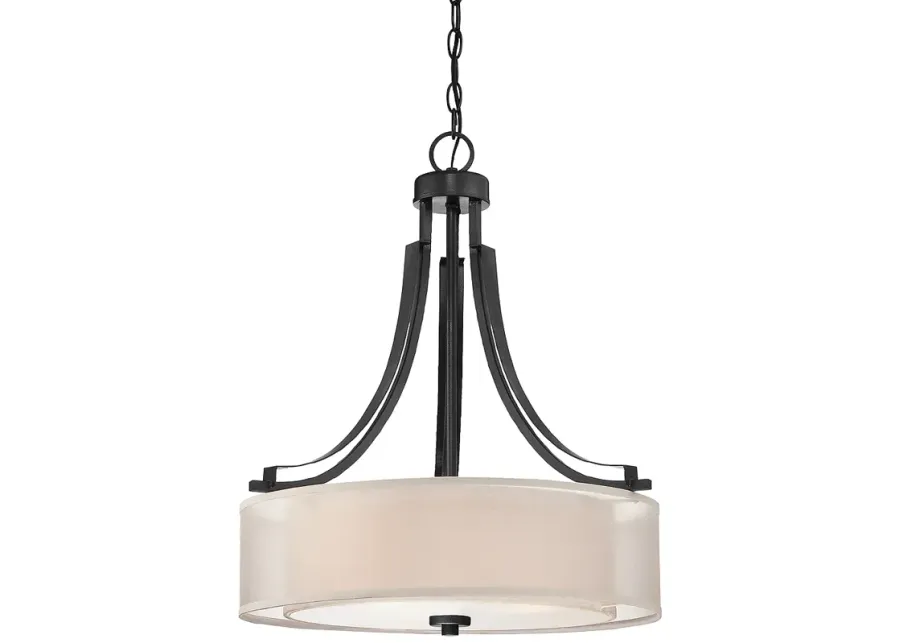 Minka Parsons Studio 20 1/2" Wide Sand Coal Black Drum Pendant Light-black