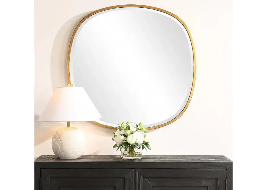 Noble Park Horizon Halo Gold 30" Round Wall Mirror-gold