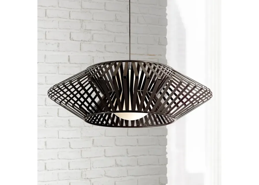 Possini Euro Planet 31 1/2" Wide Black Finish Modern Chandelier-black