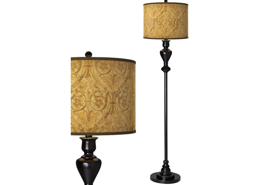 Giclee Glow 58" High Golden Versailles Shade Black Bronze Floor Lamp-gold